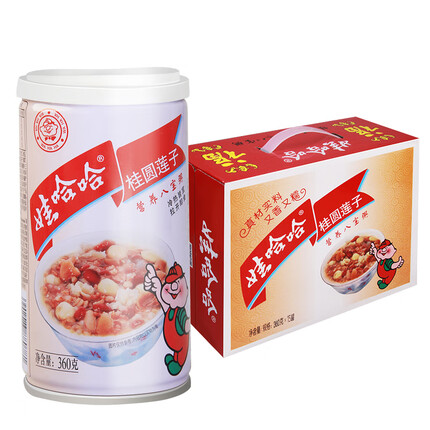 娃哈哈 桂圆莲子八宝粥 360g*15罐 五谷营养早餐 清甜不腻 方便速食粥整箱装礼盒装 