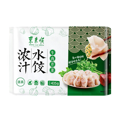 东来顺 牛肉芹菜水饺435g（24只装） 速冻水饺 早餐夜宵 清真食品