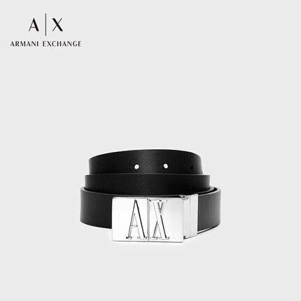 阿玛尼ARMANIEXCHANGE奢侈品AX男士LOGO扳扣腰带