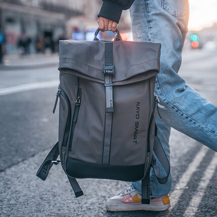 NAYO SMART双肩背包男女防泼水通勤时尚 大容量电脑包Urban2卷口书包