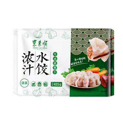 东来顺 牛肉胡萝卜水饺435g（24只装） 速冻水饺 早餐夜宵 清真食品