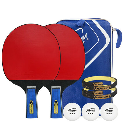 克洛斯威乒乓球拍单拍初学者套装3星1119兵乓拍直拍2只装 3星/2支装/短柄直拍