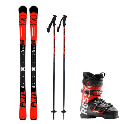 ROSSIGNOL 法国金鸡初中级滑雪板双板套装男女通用雪季新款 156cm