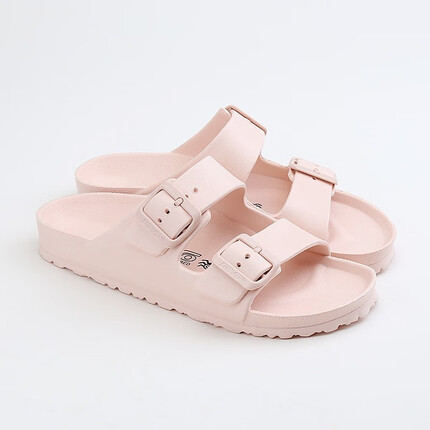 Devo LifeDevo/devo的沃男女同款凉拖EVA拖鞋外穿儿童夏季防水海边沙滩鞋 杏粉EVA 34偏大一码