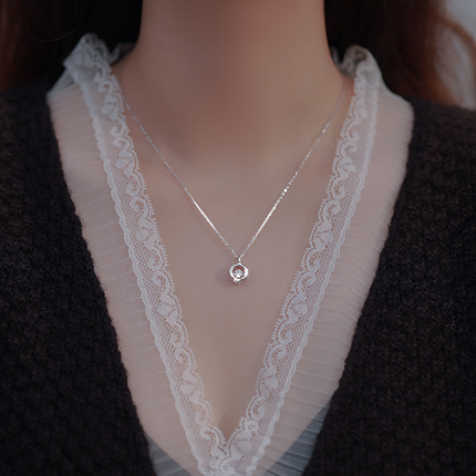伊黛儿跳动的心925银项链女轻奢小众2022年新款高级设计感锁骨链简约百搭女生生日礼物送老婆 D3X605跳动的心项链925银