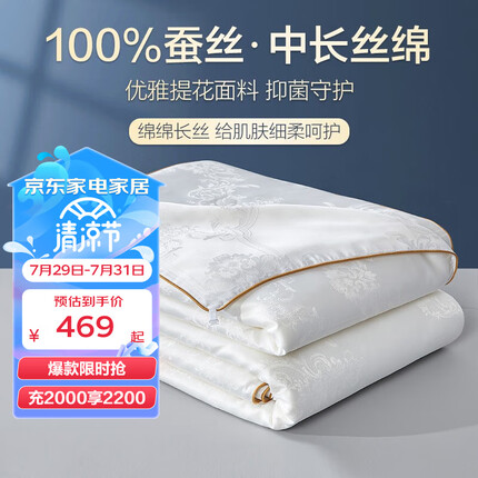 博洋（BEYOND） 100%蚕丝被春秋被子双人被芯保暖蚕丝冬被子母被四季被夏凉被 春秋被【100%蚕丝+抑菌】洛菲 200*230cm