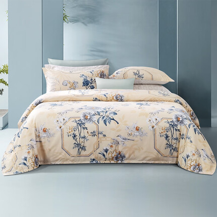 富安娜家纺 纯棉被套升级抑菌全棉单件被罩 双人 1米8床适用(230*229cm)