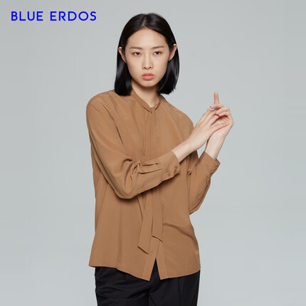 BLUE ERDOS女装春夏设计感通勤气质纯色舒适女上衣衬衫 胡桃 165/84A/M