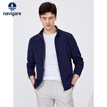 Navigare意大利小帆船男士夹克轻薄立领外套1311003521 藏青 M/48 