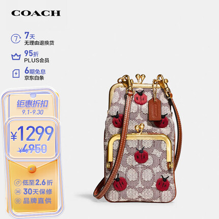 蔻驰女士FRAME12专柜款瓢虫刺绣斜挎手机包C6522B4TA7