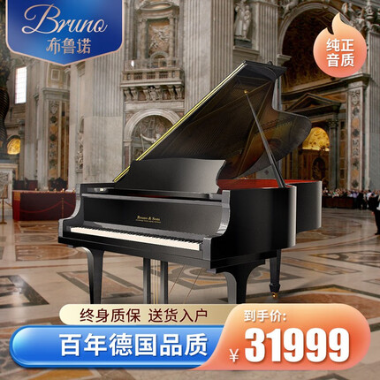 BRUNO 德国全新钢琴原装配件布鲁诺 立式专业演奏初学者三角钢琴送到家 GP152黑色