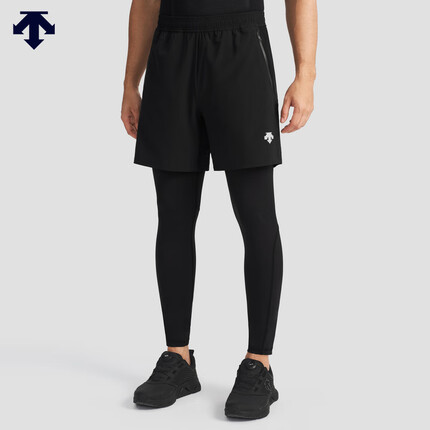 DESCENTE迪桑特 跑步系列铁三运动男子紧身裤秋季新品 BK-BLACK 2XL(185/92A)