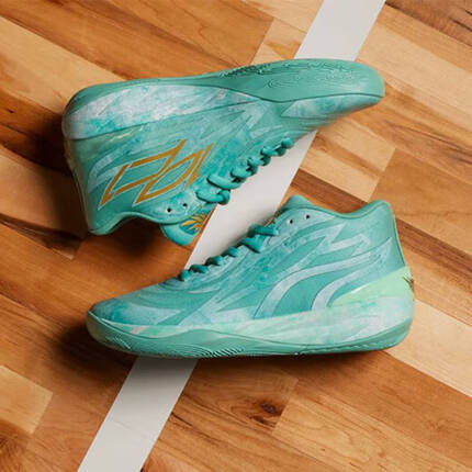 彪马（PUMA）男子 篮球系列 篮球鞋 378284-01湖绿色-金色-01 43UK9 