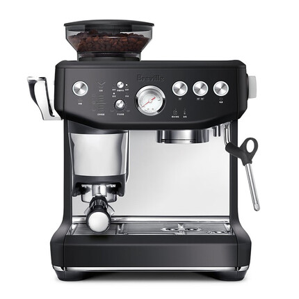 铂富(Breville) BES876 半自动意式咖啡机 家用 咖啡粉制作 多功能咖啡机 黑色