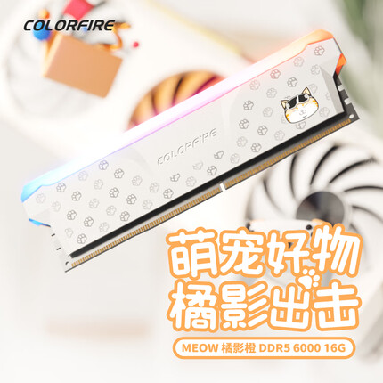 COLORFIRE 32GB(16Gx2)DDR5 6000 台式机内存条 MEOW系列 RGB灯条
