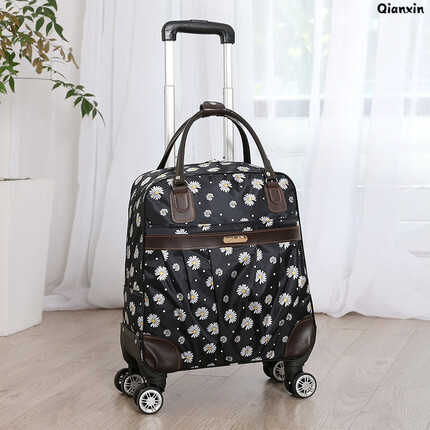 芊新拉杆包短途旅行有轮行李包袋轻便小型18英寸登机布箱万向轮 网红小菊花 大号