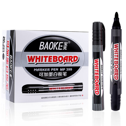 宝克（BAOKE）MP399可加墨白板笔 黑色 24支装