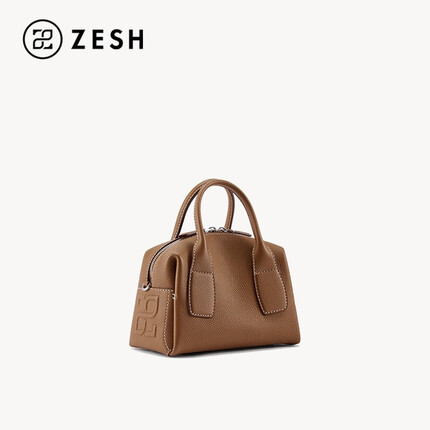 ZESH/泽尚 印象小号手拎包小众设计女通勤大容量单肩斜挎包手提包 金棕