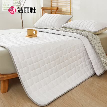 洁丽雅（Grace）褥子床褥软垫床垫防滑可折叠学生床褥子垫被双人床1.5米经典白