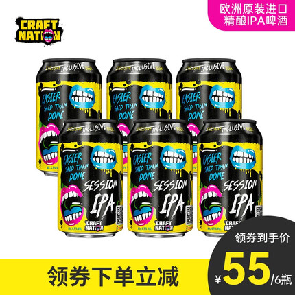 奈炫欧洲进口精酿啤酒社交IPA帝国IPA啤酒330ml*6瓶时尚整箱 1社交精酿ipa 330ml*6罐