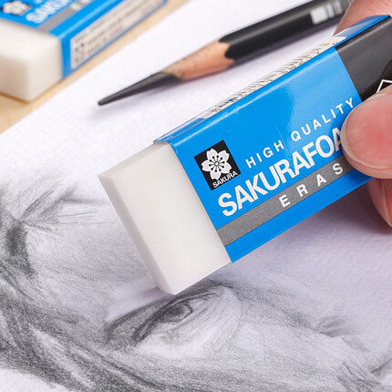 日本樱花(SAKURA)橡皮擦 学生考试学生文具美术素描绘图专用 XRFW-60小号单块 日本进口