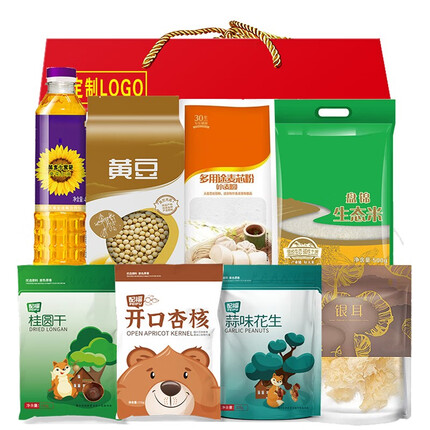 泽布麦德杂粮礼盒坚果干菌橄榄油五谷杂粮大礼包团购非实物 吉祥益选2524g+400ml