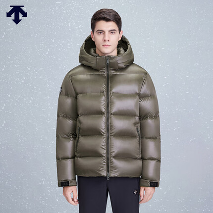 DESCENTE迪桑特 SKI STYLE系列 男子羽绒服 秋冬保暖短款连帽运动休闲 奶咖棕-BR XL