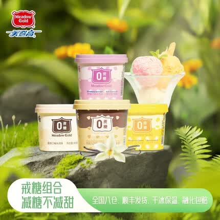 美登高无蔗糖冰激凌杯 戒糖组合草莓芒果香草巧克力口味冰淇淋 90g/杯 无蔗糖组合12杯