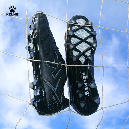 KELME/卡尔美比赛足球鞋男透气短钉AG人造草地训练球鞋成人6871001 黑色 42