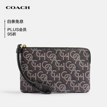 蔻驰女士CORNER ZIP经典老花零钱包手拿包CF548IMBLK