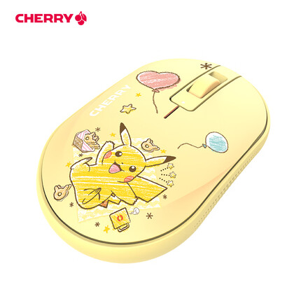 樱桃（CHERRY）MW5180无线蓝牙鼠标 双模两用 笔记本电脑鼠标 轻音鼠标 便携办公鼠标 活力黄 宝可梦版