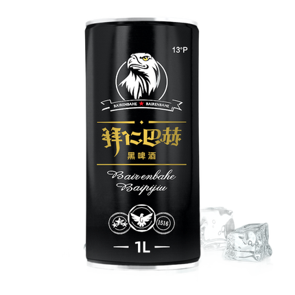 拜仁巴赫 精酿啤酒 黑啤酒 1L*4听 整箱装