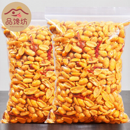 品馋坊（PINCHANFANG） 香辣花生500g五香花生米油炸麻辣花生仁炒货熟下酒菜散装 【香辣】花生米500g袋