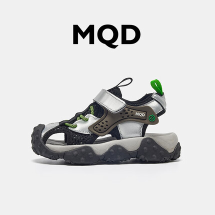 MQD儿童凉鞋男童2023夏款镂空包头款鞋子 黑色 31