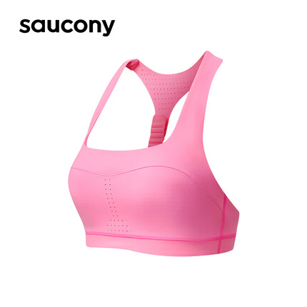 Saucony索康尼专业中强舒适跑步内衣吸湿透气运动胸衣荧光玫红s
