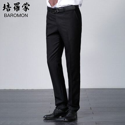培罗蒙西裤男商务休闲西装裤黑色男士西服裤子新品休闲裤工装西装裤子 黑色 腰围82厘米