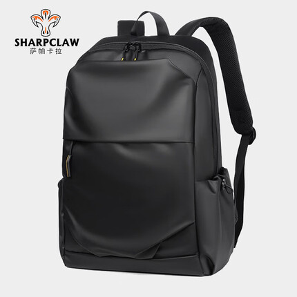 萨帕卡拉品牌双肩包男士轻便休闲旅行背包商务电脑包大容量学生书包 黑色 长30*厚15*高45cm