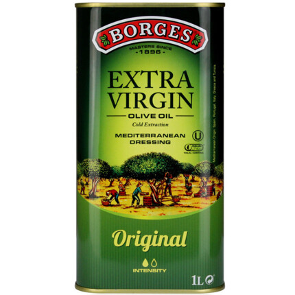 西班牙 伯爵（BORGES）特级初榨橄榄油 原装进口食用油 孕妇婴儿辅食油 1L 铁听
