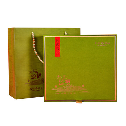 天福茗茶 茶叶 清香型铁观音乌龙茶颂福铁观音礼盒装202g