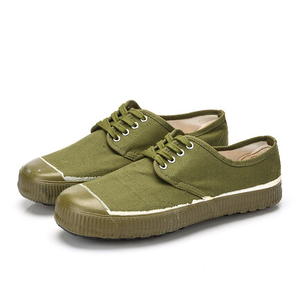 徒仕龙解放鞋劳保鞋学生学校军训用鞋耐磨帆布鞋男工地鞋登山鞋低邦鞋黄球鞋 黄色 41码