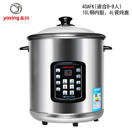 永兴(YONGXING) 电炖锅DYG-40AFK全自动家用智能煲汤锅304不锈钢隔水炖盅大容量糖水炖柠檬膏加厚内胆 40AFK(10升)