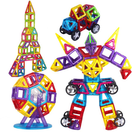 铭塔88件套磁力片积木儿童玩具 儿童小孩百变磁性积木拼插 含62片磁力片+26件配件收纳盒装
