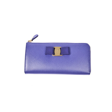 salvatore ferragamo菲拉格慕 长款钱包女士时尚个性简约潮流百搭22C124 紫色
