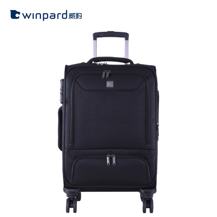 WINPARD/威豹 拉杆箱商务旅行箱 密码箱托运箱登机箱布箱耐摔 行李箱女 20寸（黑色）