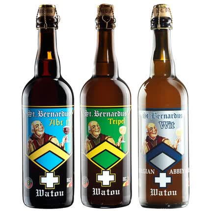 比利时进口精酿啤酒圣伯纳啤酒修道院风格大瓶系列啤酒 圣伯纳随机三款各1瓶750mL*3瓶