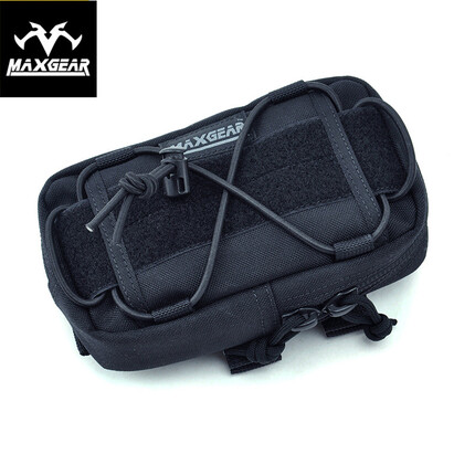 马盖先（MAXGEAR） 随行战术腰包男 双向模组军迷彩多功能尼龙骑行小腰包 户外休闲手机腰包杂物袋 战术黑