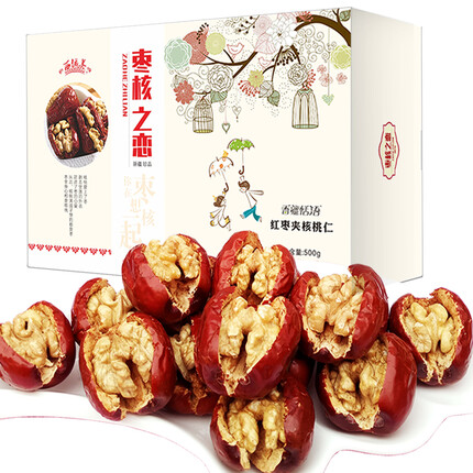 香疆恬语 新疆骏枣大红枣夹核桃仁夹心枣 500g/盒