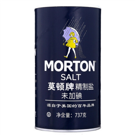 【京东超市】莫顿（MORTON）盐 未加碘（无碘）盐 737g （新老包装随机发售）