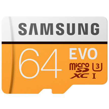 三星（SAMSUNG）存储卡64GB 传输速度100MB/s 4K Class10 高速TF卡（Micro SD卡）黄色升级版