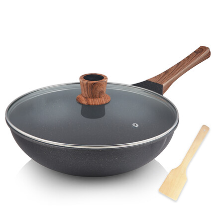 九阳(joyoung)炒锅30cm麦饭石无油烟不粘锅电磁炉通用锅具clb3053d